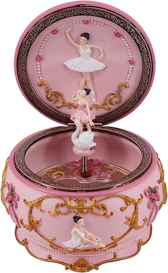 Classical Ballerina Music Box Collectible Mechanical Musical Box with Colorful Lights and Sankyo 18-Note Wind Up Signs of The Girl Heart Gift for Birthday Christmas(Swan Lake)