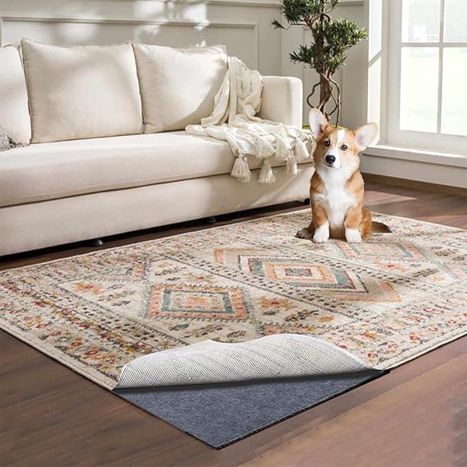 Waterproof Rug Pad, 2x20 ft Area Rug Non-Slip Carpet Pad, Non-Slip Rug Pads for All Floors and Finishes, Felt Pad for Hardwood Floors, Keeps Carpets in Place Soft and Safe