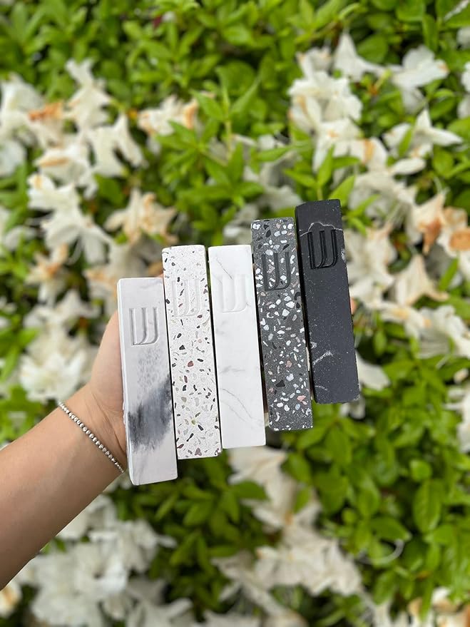 A&S Modern Stone Mezuzah Case Design, Mezuza Cover for Scroll Protection, Easy Peel and Stick Houswarming Gift and Home Blessing