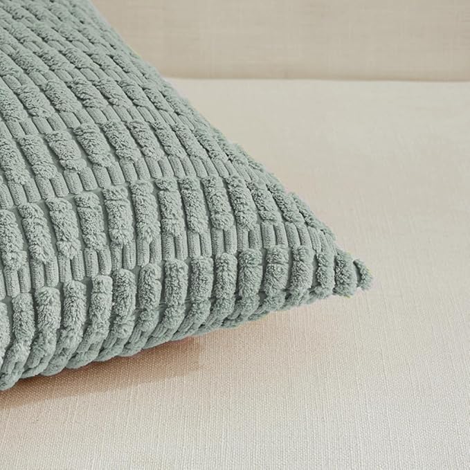 Fancy Homi 4 Packs Decorative Throw Pillow Covers for Living Room Couch Bed, Modern Farmhouse Boho Home Décor Accent Cushion Case, 22" x 22", Grey Blue
