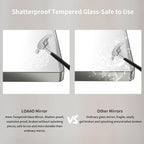 LOAAO 60X28 Inch Brushed Nickel Bathroom Mirror, Rounded Rectangle Silver Metal Frame Mirror, Brushed Nickel, Anti-Rust, Shatter Proof, Hangs Horizontally or Vertically