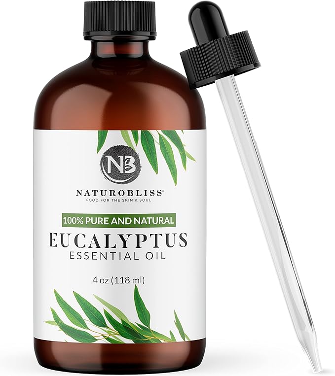 NaturoBliss 100% Pure Natural Undiluted Eucalyptus Essential Oil (4oz) Premium Therapeutic Grade Aromatherapy