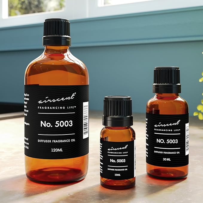AirScent Coco-Inspired Diffuser Oil - No. 5003 Perfume Dupe - Premium Fragrance Oil Blend for Ultrasonic and Waterless Diffusers and Crafting - 10 ml, 0.34 fl oz Glass Bottle with Dropper