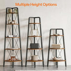 HOOBRO Corner Shelf, 3-Tier Corner Shelf Stand, 40” Tall Ladder Bookshelf, Industrial Corner Display Shelf Plant Stand for Living Room, Kitchen, Home Office, Rustic Brown BF143CJ01