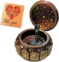 Briskfeel Vintage Music Box with Constellations Rotating Goddess LED Lights Twinkling Resin Carved Mechanism Musical Box with Sankyo 18-Note Wind Up Signs of The Zodiac Gift for Birthday (A1 Vintage)