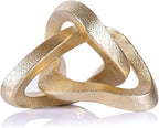 LCCCK Infinity Knot Sculpture Gold Knot Decor Object, Abstract Knick Knacks Coffee Table Modern Statue, Gold Sculpture for Home Living Room Table Ornaments and TV Stand Bookshelf Decorative