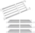 Geetery 4 Pcs Closet Tension Shelf Rod Metal Expandable Shelf Organizer Adjustable Closet Shelves Rack DIY Dividers Separators for Cabinet Storage Locker Clothes(19.69–31.5 Inch)