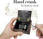 Sunflower Music Box Gifts for Dear Mom from Son on Birthday Christmas Mothers Day You are My Sunshine Hand Crank Engraved Wooden Musical Boxes Black