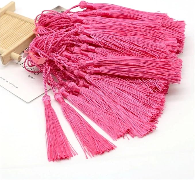 Tassels for Decoration 13cm/5 Inch Silky Floss Bookmark Tassels Hanging Rope for Jewelry Making DIY Craft Accessory(Earth Yellow)