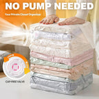 8 Pack Vacuum Storage Bags Jumbo, Vacuum Seal Bags for Clothing, 1 Jumbo+2 Large+2 Medium+3 Small, 80% Space Saver Bags for Clothes, Pillows, Comforters, Blankets,Home Travel Essentials(8 Combo)