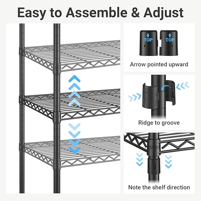 VIPEK S3 Heavy Duty Garment Rack Freestanding Clothes Rack Closet Storage Organizer Large Wardrobe with 6-Tier Shoe Rack, Hanging Rod, Adjustable Shelf, 68.9" L x 15.7" W x 76.4" H, Black