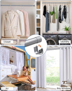 Closet Rods for Hanging Clothes, 17 to 84 Inches Stepless Adjustable Metal Closet Rod, 1.3 Inches Heavy Duty Clothes Hanging Rod for Closet Wardrobes Laundry RV, Silver