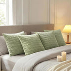 Fancy Homi 4 Packs Decorative Throw Pillow Covers for Living Room Couch Bed, Modern Farmhouse Boho Home Décor Accent Cushion Case, 18" x 18", Sage Green