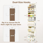 Over The Door Organizer, 8 Shelf Door Hanging Organizers with 8 Large Capacity Pockets, Back of Door Organizer Storage Hanging Shelves for Closet Bathroom Bedroom Nursery