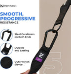 Iron Neck Resistance Band, Durable Exercise Band with Steel Carabiners for Neck Training, Strength Workouts, Stretching, and Rehab