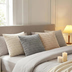 Fancy Homi 4 Packs Decorative Throw Pillow Covers for Living Room Couch Bed, Modern Farmhouse Boho Home Décor Accent Cushion Case, 26" x 26", Neutral
