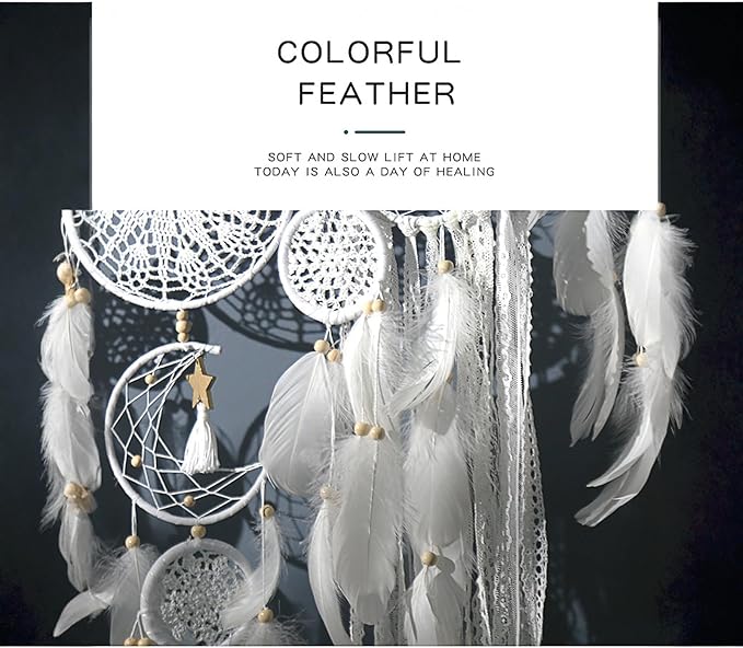 Dream Catcher Wall Decor,Large Boho Dream Catcher with Luxurious Feathers & Beads, Handmade Wall Hanging for Bedroom,Living Room, Gift Ready for Girls & Adults (Camel)