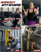 Resistance Bands Set - Pull Up Bands for Men Women, Exercise Bands Resistance with Door Anchor, Training Poster & Pouch for Body Stretching, Pull Up Assist