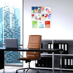 Acrylic Brochure Holder Wall Mount, Magazine and Pamphlet Display, Clear Literature Organizer Rack for 12 Pamphlets and 3 Magazines, Flyer Pamphlet Holder with Business Card Holders and Index Tabs