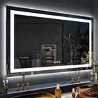 LOAAO 72"X36" Inch RGB LED Bathroom Mirror with Lights, Large, Anti-Fog, Dimmable Smart Lighted Bathroom Vanity Mirror, Multiple Light Modes, RGB Backlit + Front Light, Memory Function, Tempered Glass