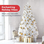 Prextex 36pc Shatterproof Christmas Ornaments Set - Gold Christmas Tree Decorations in 3 Sizes and 6 Styles - Hanging Balls with Loops in Matte, Shiny, and Glitter Finishes for Indoor-Outdoor Display