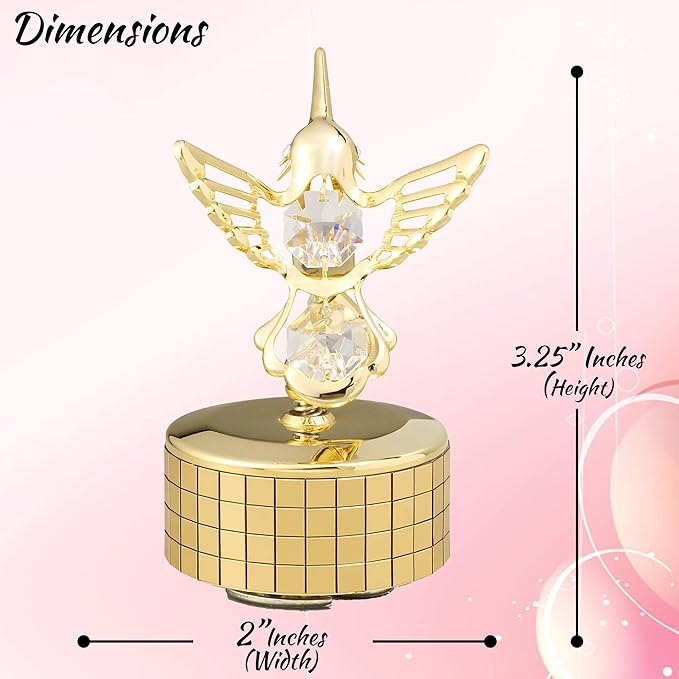 Matashi Valentine's Day Gift for Women - Swan Lake Wind-Up Music Box with 24K Gold Plated Crystal Studded Piano Figurine - Tabletop Showpiece for Home, Office, Living Room for Her
