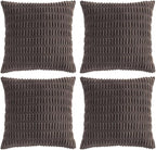 Fancy Homi 4 Packs Decorative Throw Pillow Covers for Living Room Couch Bed, Modern Farmhouse Boho Home Décor Accent Cushion Case, 22" x 22", Dark Brown