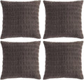 Fancy Homi 4 Packs Decorative Throw Pillow Covers for Living Room Couch Bed, Modern Farmhouse Boho Home Décor Accent Cushion Case, 24" x 24", Dark Brown