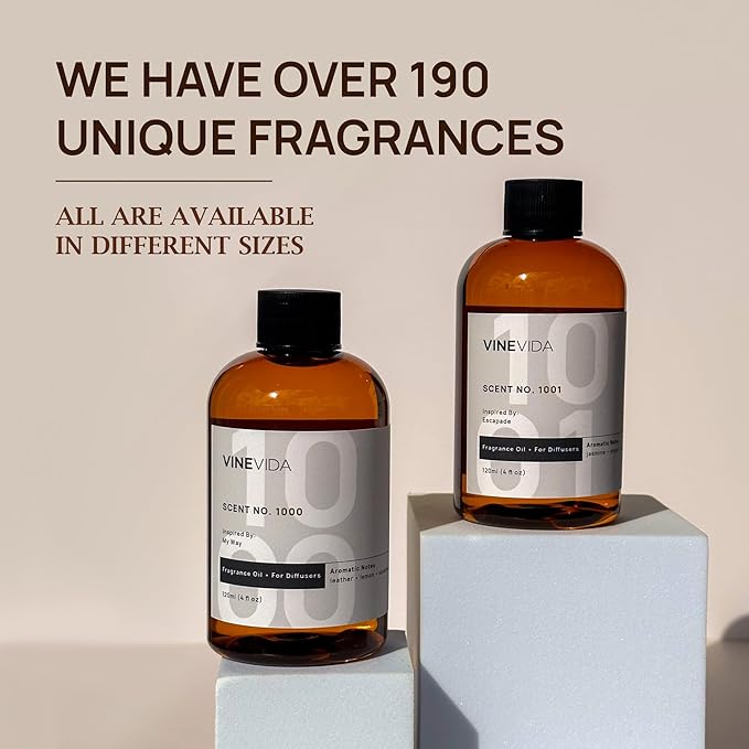VINEVIDA Genuine Leather Fragrance Oil for Cold Air Diffusers, Essential Oils for Diffuser Oil Refill & Air Freshener Room Spray - 16 Fl Oz