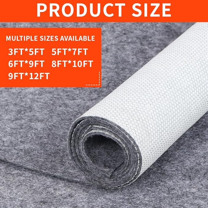 Non-Slip Rug Pads 1/4” Thick, 2x3Ft Waterproof Rugs Non Skid Rug Pad for All Floors and Finishes Durable Hardwood Floor Protective Felt Keeps Rugs in Place, Safe and Secure