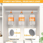 2 Pack Closet Rods for Hanging Clothes, 17-28 Inch No-Cut Stepless Adjustable Closet Rod, 1.3 Inch Heavy Duty Metal Closet Hanging Rod with Brackets, White Closet Bar for Closet, Laundry Room, RV