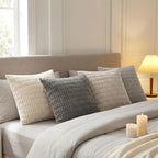 Fancy Homi 4 Packs Decorative Throw Pillow Covers for Living Room Couch Bed, Modern Farmhouse Boho Home Décor Accent Cushion Case, 26" x 26", Grey Series