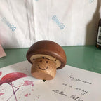 BinkeGG Play (White Christmas) Walnut Mushroom Shaped Clockwork Music Box with Sankyo Musical Movement (65 Tunes Option)