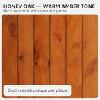 Homeforia 18 inch Floating Shelf Oak, High End Solid Real Wood 18inch Long Floating Shelves for Wall Mounted, Honey Oak Wooden 18in Floating Shelves, Heavy Duty Bracket, 18 X 6.5 X 1.75 inch, Set of 2