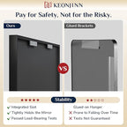Keonjinn Black Bathroom Mirror 16 x 20 Inch, Metal Framed Small Black Mirror, Rectangular Wall Mount Mirrors Square Corner, Modern Farmhouse Bathroom Vanity Mirrors for Over Sink(Horizontal/Vertical)
