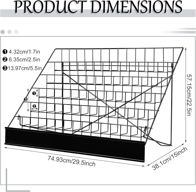 Queekay 6 Tier Wire Countertop Rack black Comic Book Holders Wide Wire Magazine Rack Tabletop Display Stand for Table Top Book Brochure Literature Comic Greeting Card Shelf Holder Stand