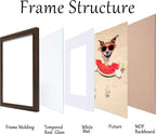 16x20 Picture Frame, 16 x 20 Walnut Woodgrain Frame Matted to 11x14, 16"x20" Poster Frame for Wall, 20x16 Natural Wooden Frames for Poster & Art, Puzzle Frame for Home Decor and Gifts