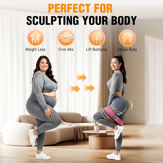 Fabric Resistance Bands for Working Out - Exercise Bands for Women and Men, Booty Bands for Legs and Glute, Yoga, Pilates, Rehab, Fitness and Home Workout