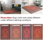 Keen Home Design 4x6 Rug - Machine Washable Area Rug with Non-Slip Backing, Ideal for Living Room, Dining Room, Bedroom - Vintage, Easy Clean, Durable, Low Pile Rug - (4' x 6')