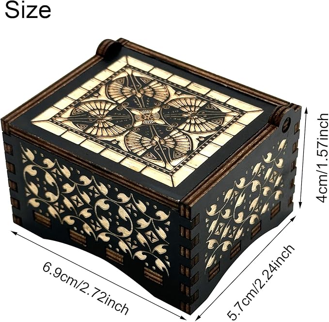 Pursuestar Wind Up Music Box - Labyrinth-As The World Falls Down, Vintage Engraved Wood Mechanism Musical Gifts for Mother's Day Valentine's Day Anniversary Christmas Thanksgiving