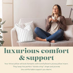 ComfyDown Set of 2 14x22 Decorative Throw Pillow Insert, Down and Feathers Fill, 100% Cotton Cover 233 Thread Count, Rectangle Pillow Insert - Made in USA