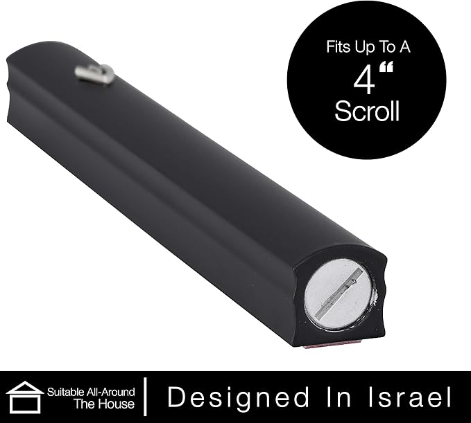 A&S Mezuzot Alumium Mezuzah Case in Silver Shin Design Weatherproof Door Mezuza Judaica Art for Home Blessing (Black, 5 Inches)