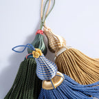 Luxury Tassels for Curtains and Furniture Knobs, 2 Pack - 8.4" Elegant Rayon Decorative Tassel, Silky Tassel Pendant for Cabinet Handles, Home Decor Accents (Khaki)