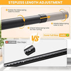 Closet Rods for Hanging Clothes, 17-28 Inch No-Cut Stepless Adjustable Closet Rod, 1.3 Inch Heavy Duty Metal Closet Hanging Rod with Brackets, Black Closet Bar for Closet, Laundry Room, RV, Wardrobes