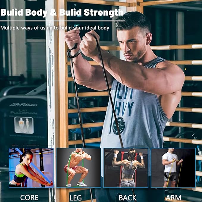 Resistance Bands, Pull Up Assist Bands - Workout Bands, Eexercise Bands, Long Resistance Bands Set for Working Out, Fitness, Training, Physical Therapy for Men Women