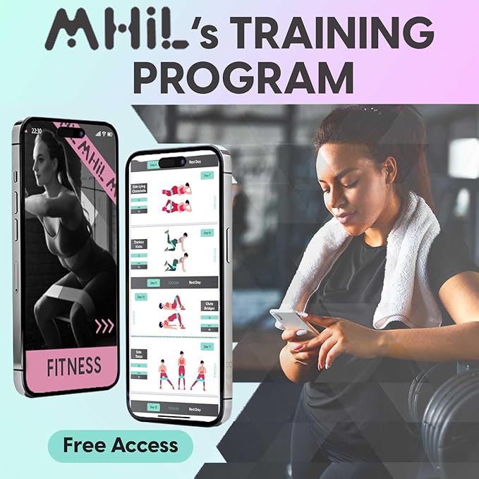 Fabric Resistance Bands for Women & Men – 4 Durable Exercise Bands for Working Out, Non-Slip & Non-Pinching Workout Bands – Multiple Resistance Levels Booty Bands for Legs Butt Glutes Hips Abs & More.