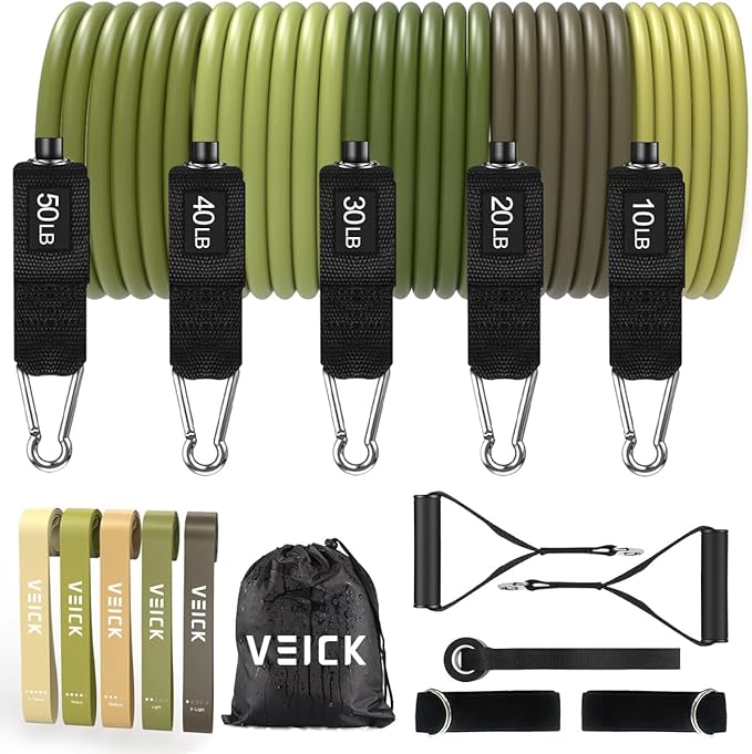 VEICK Resistance Bands, Exercise Bands, Workout Bands, Resistance Bands for Working Out with Handles for Men and Women, Exercising Bands for Fitness Weights Work Out at Home