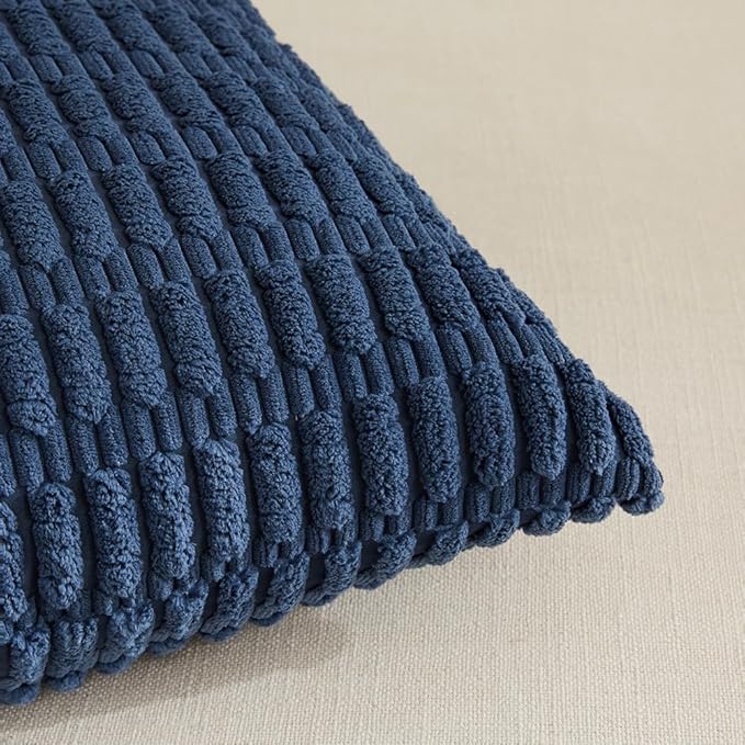 Fancy Homi 4 Packs Decorative Throw Pillow Covers for Living Room Couch Bed, Modern Farmhouse Boho Home Décor Accent Cushion Case, 24" x 14", Dusty Blue
