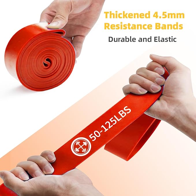 Exercise Bands，Set of 6 Resistance Bands for Working Out,Pull Up Bands Set,at Home Workout Equipment,Workout Bands for Men and Women,Instruction Guide and Carry Bag Included