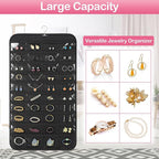 1 Pack Hanging Jewelry Organizer, 80 Clear Pockets earring organizer and storage, Accessories holder organizer for Closet, Jewelries, Necklace, Travel
